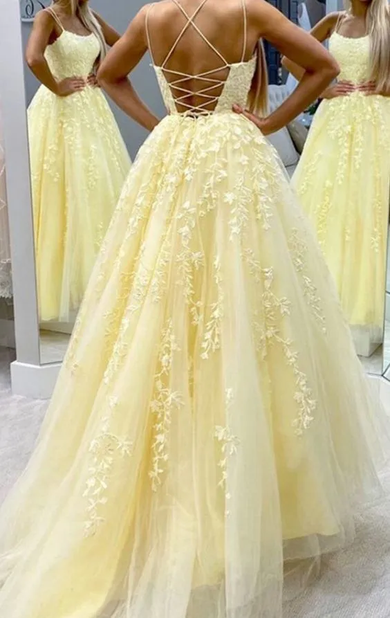 Diynav prom dresses yellow ball gown HZ1017