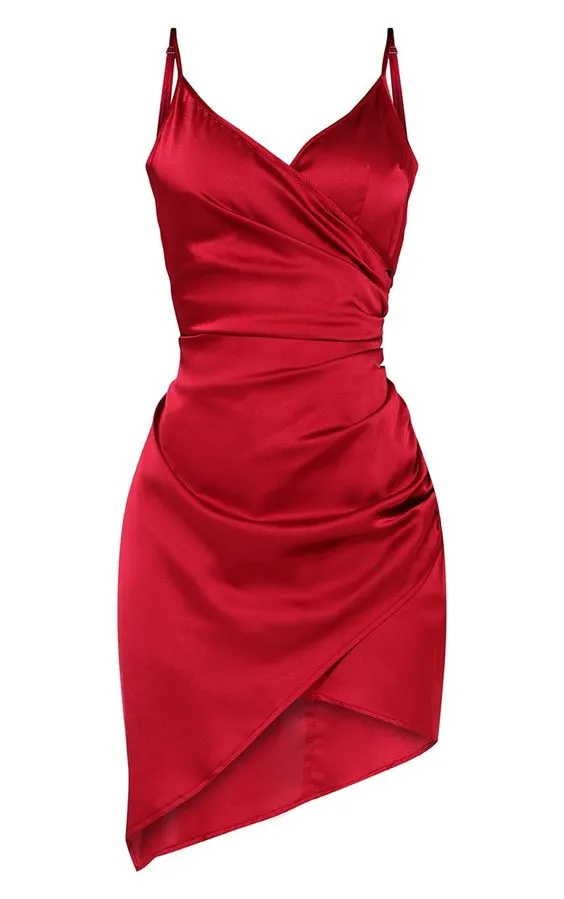 Diynav Straps Satin Short Homecoming Dress HZ1017