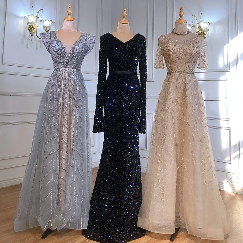 Diynav Black Sequin Mermaid Avond Jurken 2025 Elegante Sparkle Luxe Voor Vrouwen Party HZ1017 - Image 6