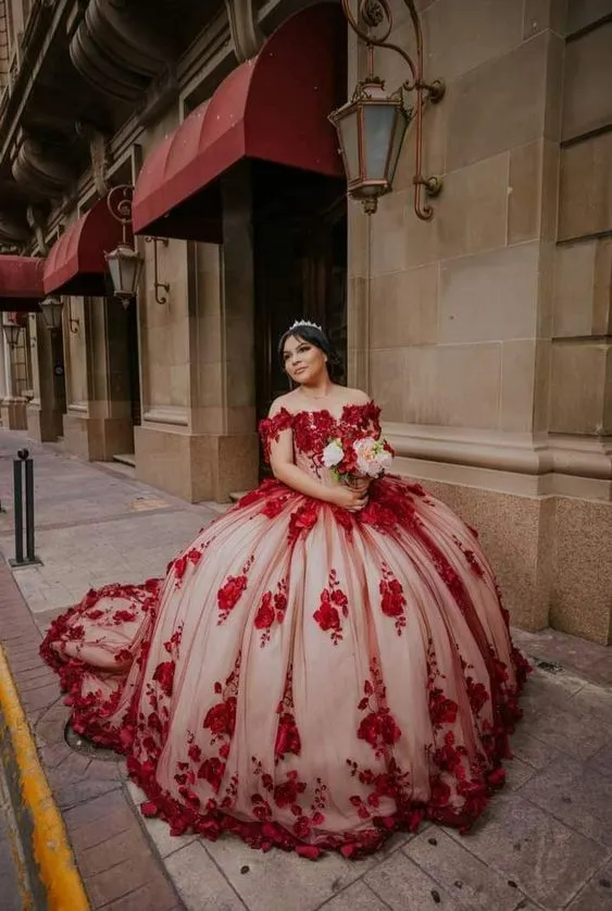 Diynav Lace Quinceanera Dress Ball Gown Off Shoulder Sweet 16 Party Dress HZ1017