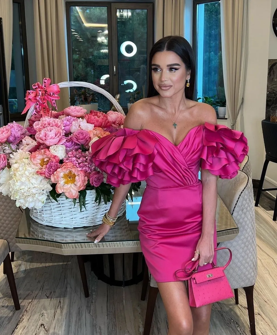 Diynav The Shoulder Fuchsia Homecoming Dress Fuchsia Party Dress HZ1017