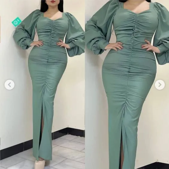 Diynav Long Pleated Evening Dress Fashion Party Gown HZ1017