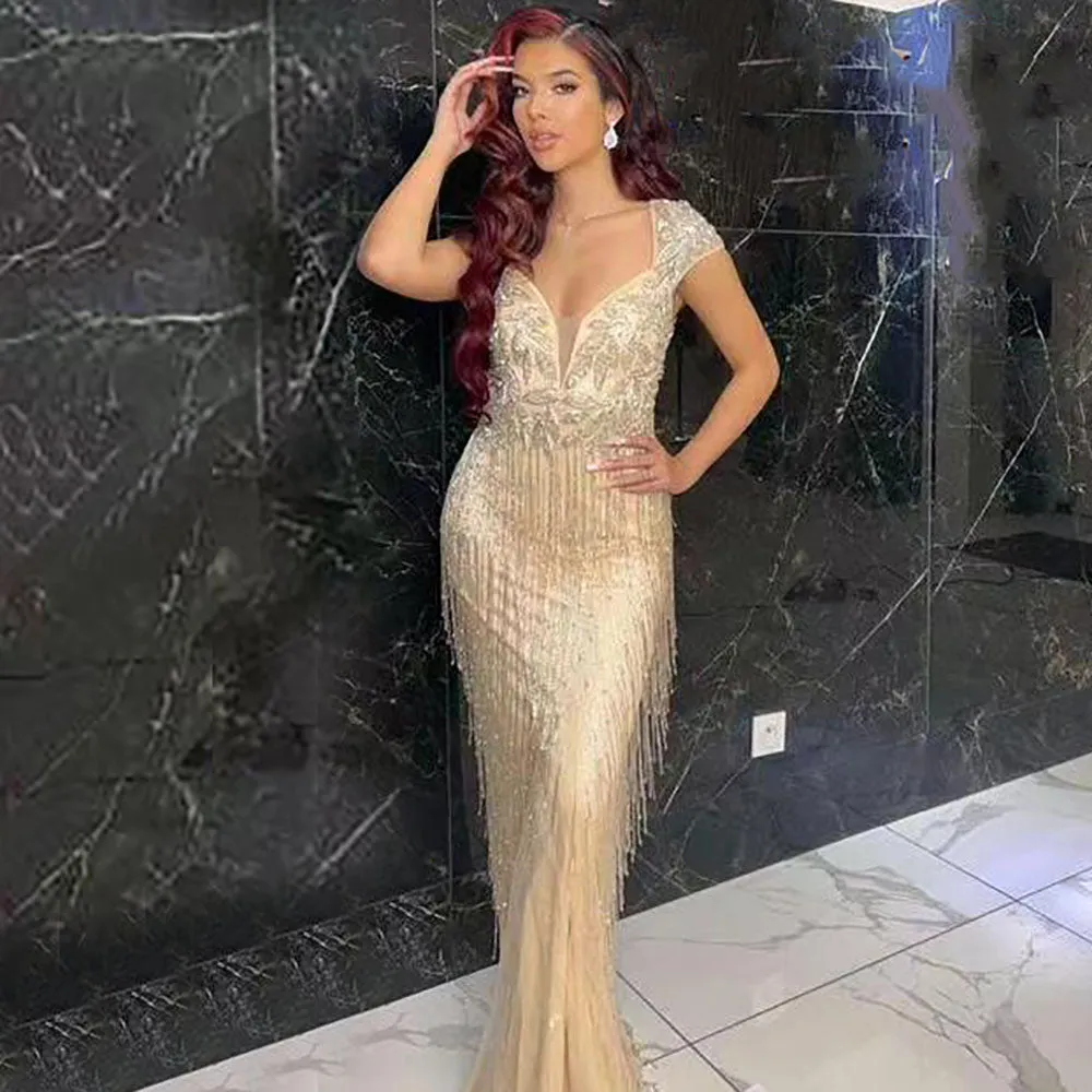 Diynav Luxe Mermaid Avondjurken 2025 Kralen Kwastje Elegante Voor Vrouwen Party HZ1017