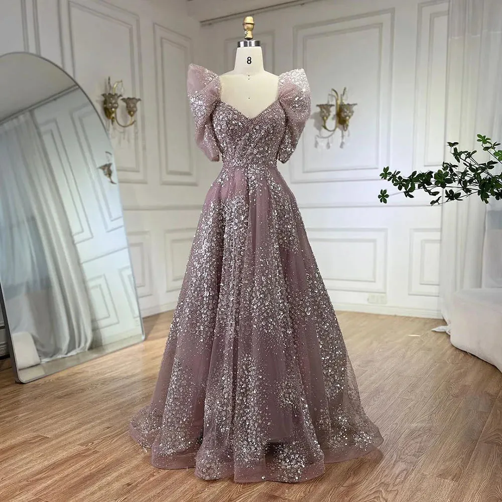 Diynav Lime Green Luxury Dubai Evening Dress Engagement Arabic HZ1017