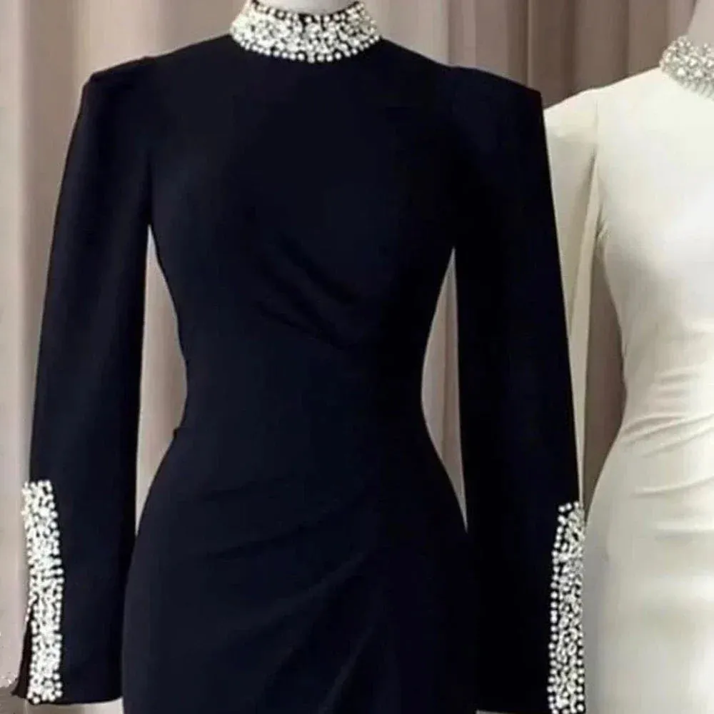 Diynav Satin Split Mermaid Luxury Evening Dress Gown HZ1017 - Image 4