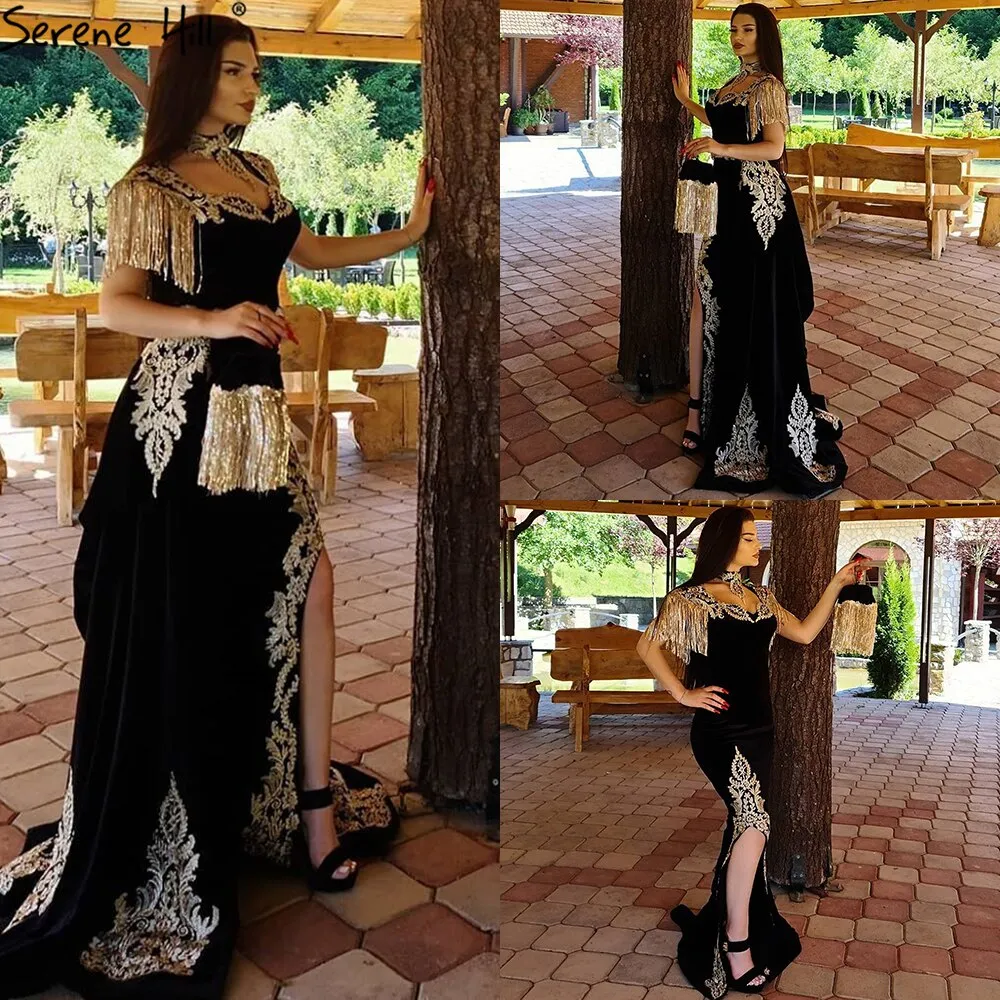 Diynav Wine Red With Detachable Train Evening Gowns Split Luxury Tassel Sexy For Women Party 2025 HZ1017 - Image 4