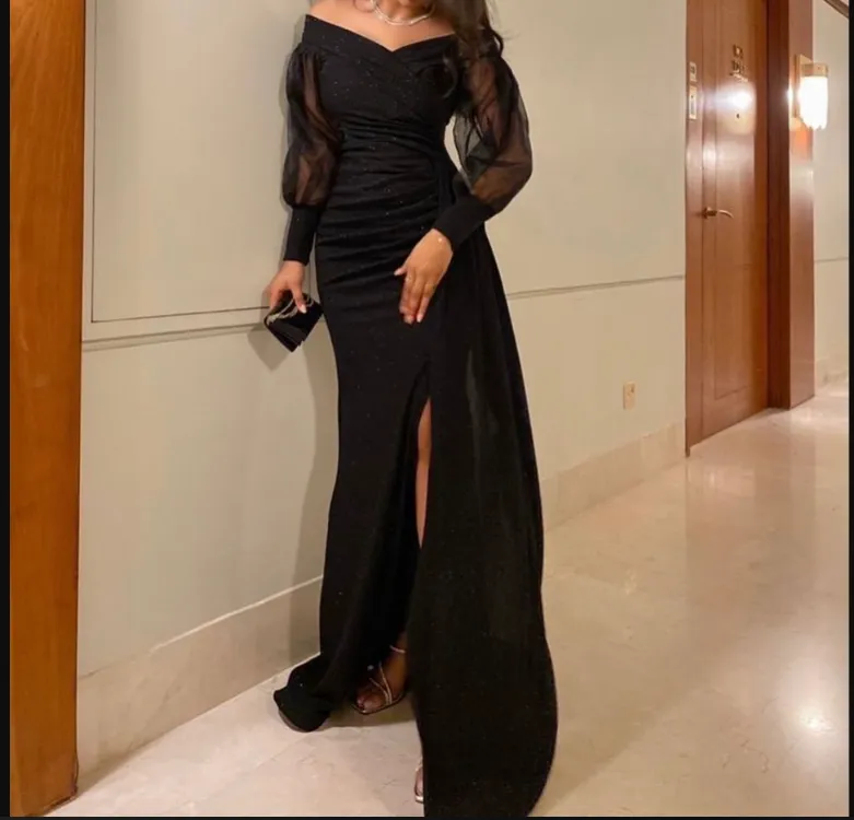 Diynav Black Mermaid Evening Dress,Black Gala Dress HZ1017