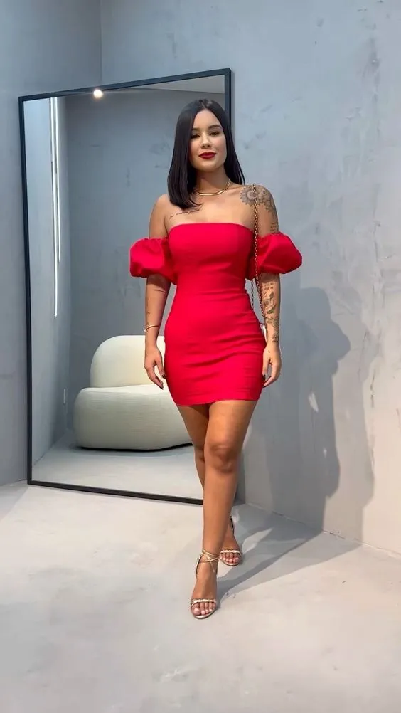 Diynav Red Tight Homecoming Dress,Red Cocktail Dress HZ1017