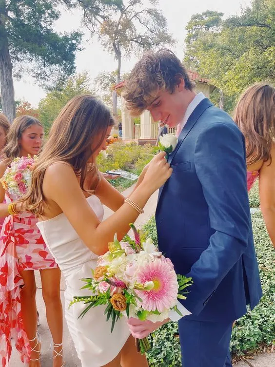 Diynav White Strapless Homecoming Dress,Short Party Dress HZ1017