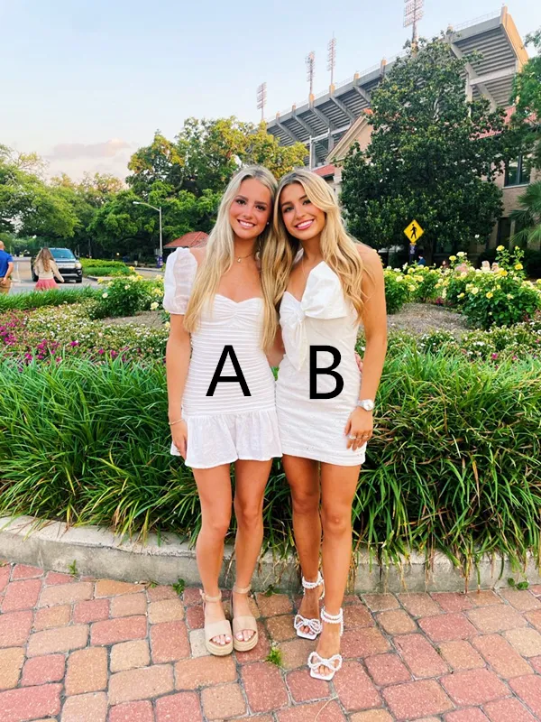 Diynav White Homecoming Dress,White Graduation Dress HZ1017