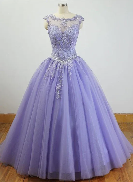 Diynav Quinceanera Dresses With Applique And Beading, Purple Ball Gown HZ1017