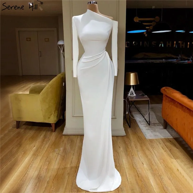Diynav Sale no return no refundSale White Satin Simple Long Sleeves Prom Dresses 2025 Mermaid Elegant Long Prom Party Gowns HZ1017