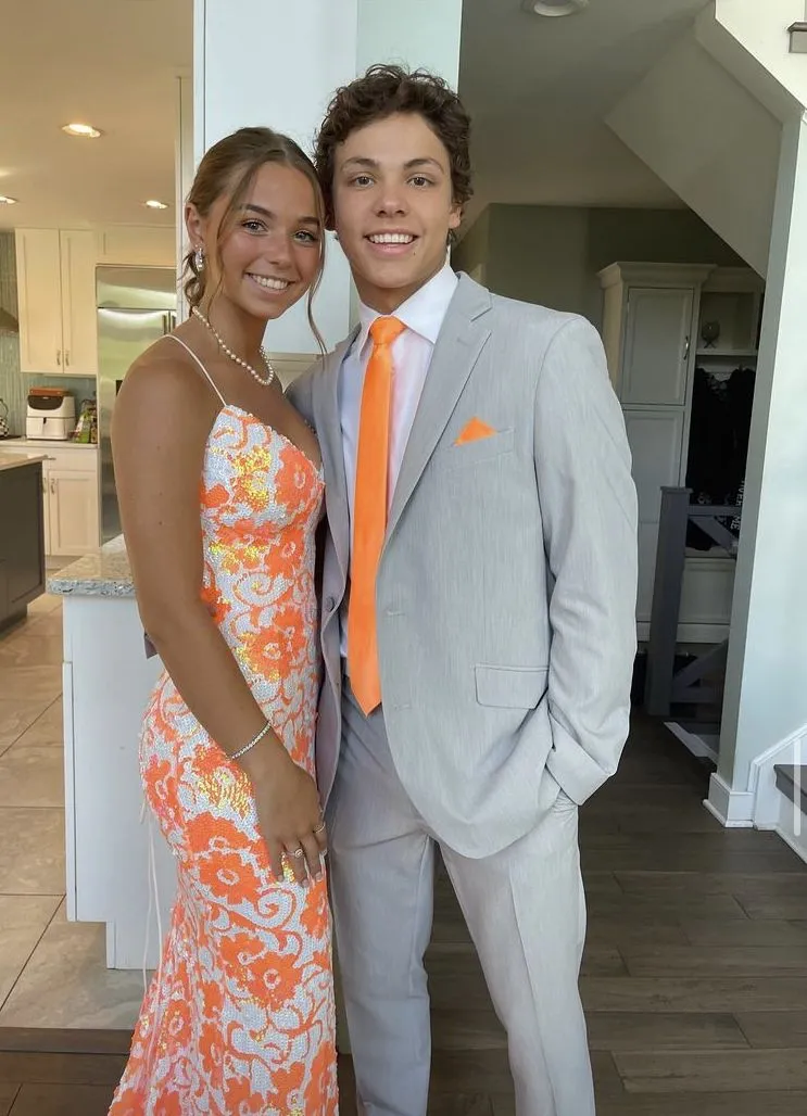 Diynav V Neck Sequins Long Prom Dress,Chic Sequins Evening Dress HZ1017