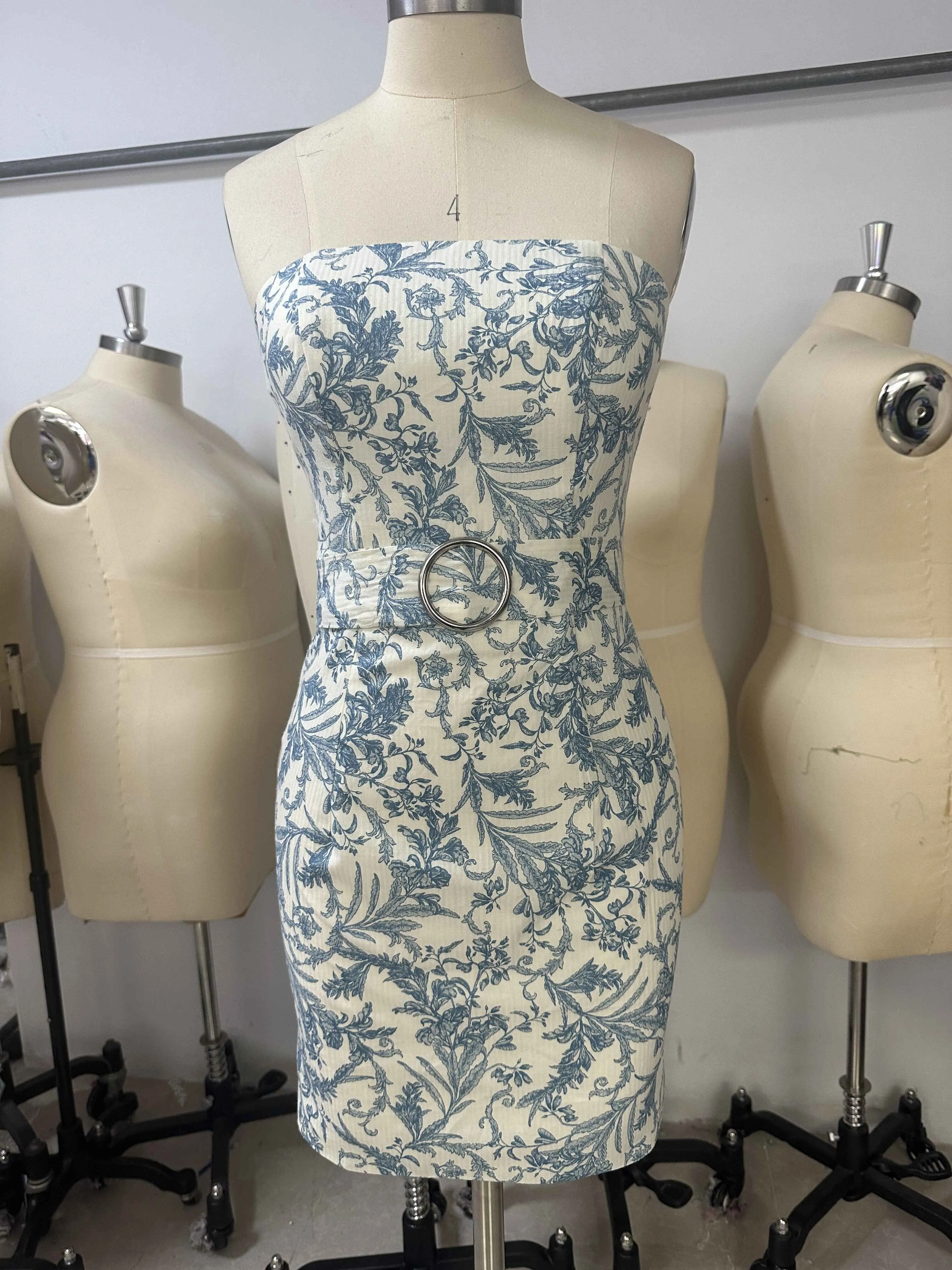 Diynav Floral Short Homecoming Dress,Strapless Party Dress HZ1017