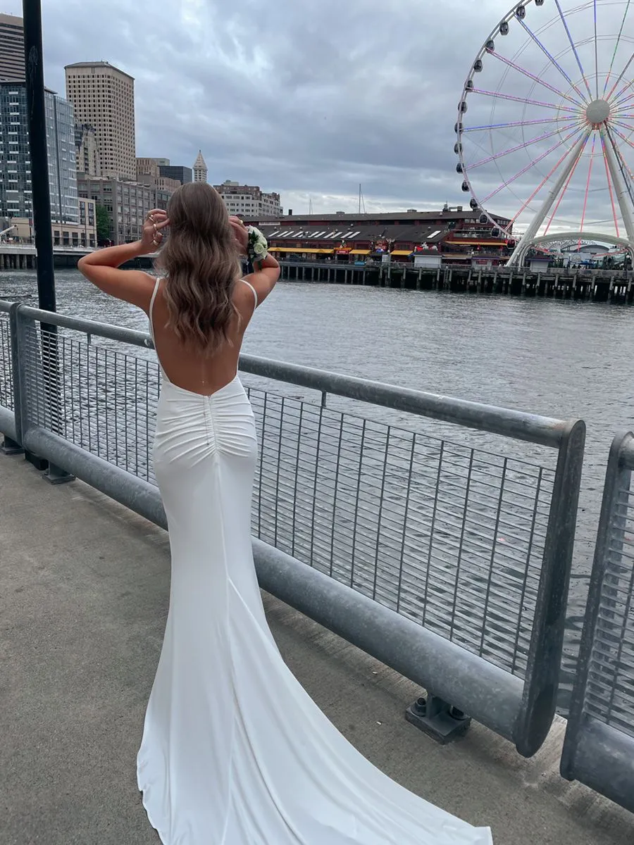 Diynav Open Back Mermaid Wedding Dress HZ1017