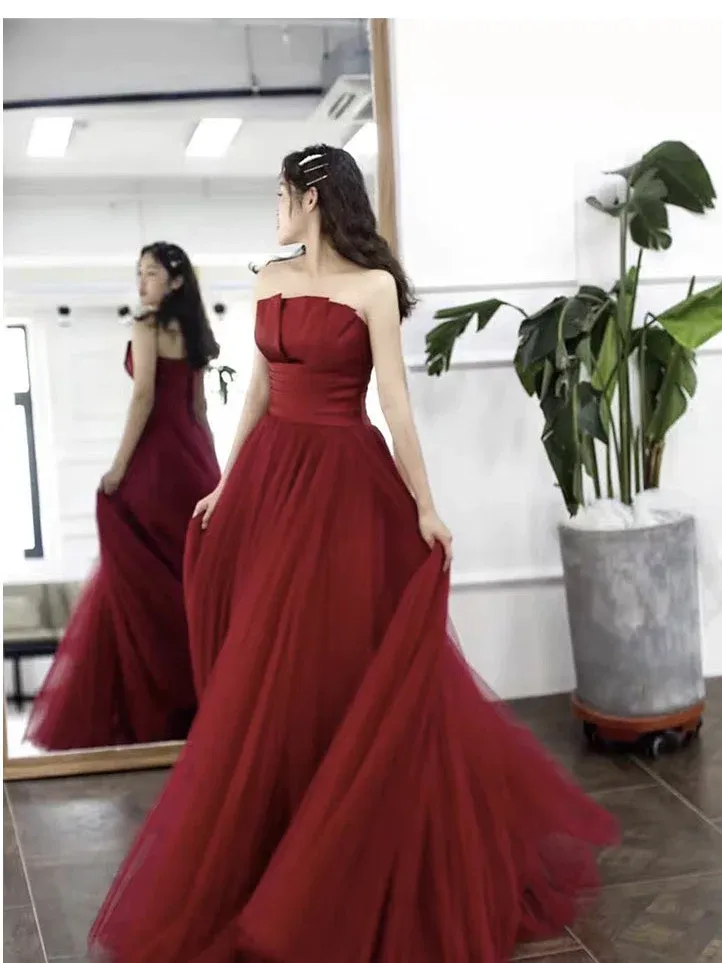 Diynav prom dress,red party dress,charming wedding dress HZ1017