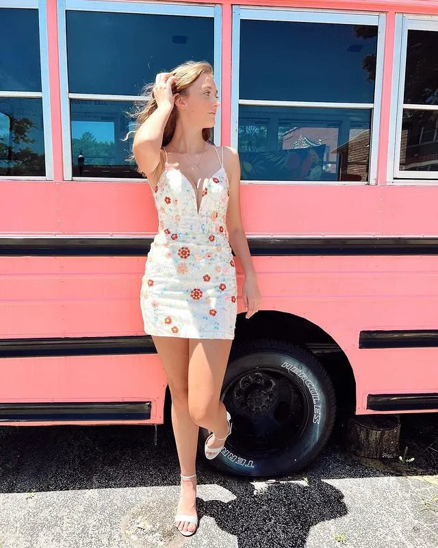 Diynav Beaded Sheath Homecoming Dresses HZ1017