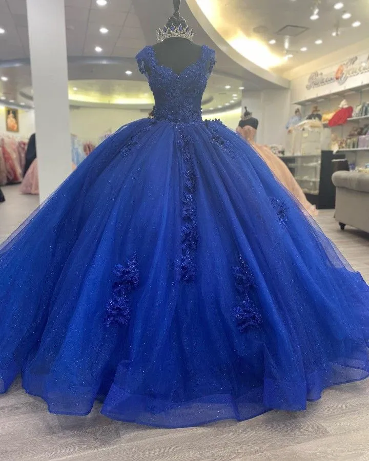 Diynav Royal Blue Quinceanera Dresses Ball Gown Sweet 16 Dress HZ1017