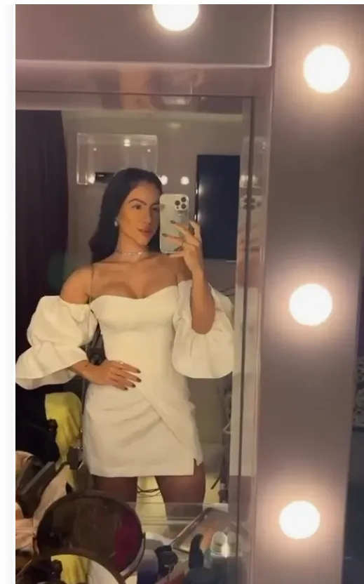 Diynav White Short Sleeves Homecoming Dress White Party Gown HZ1017