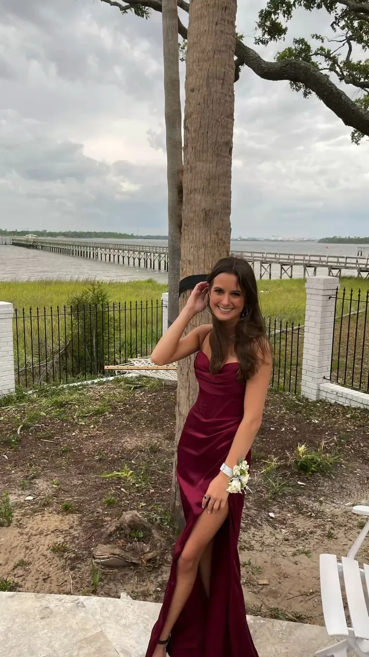 Diynav Spaghetti Straps Sheath Evening Dress Spring Dance Dress HZ1017