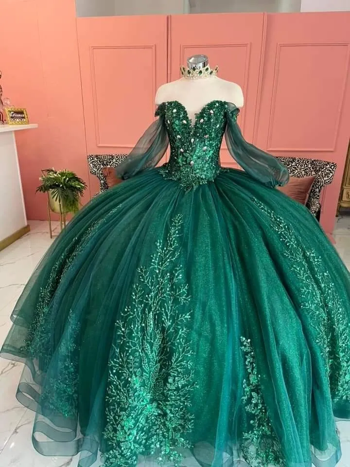 Diynav Emerald Quinceanera Dress Sweet 16 Dress Ball Gown HZ1017