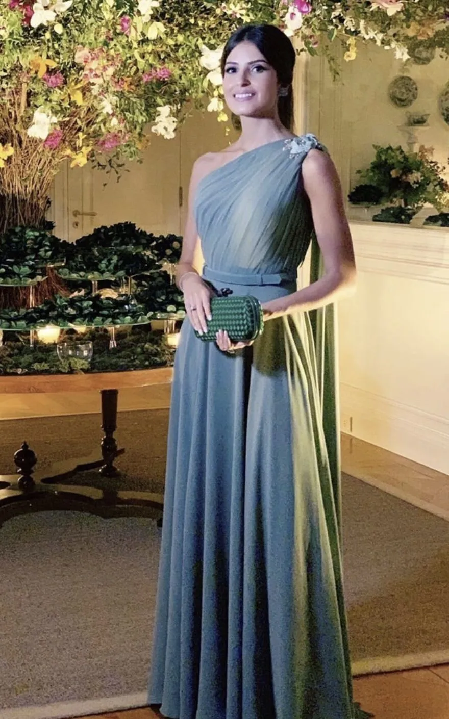 Diynav A-line One Shoulder Evening Dress Wedding Guest Outfit HZ1017