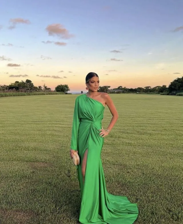 Diynav One Sleeve Evening Dress With Split,Gala Dress HZ1017