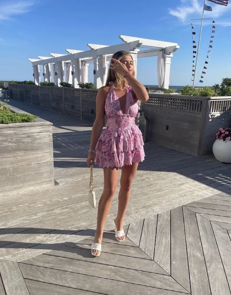 Diynav Neckline Floral Print Homecoming HZ1017