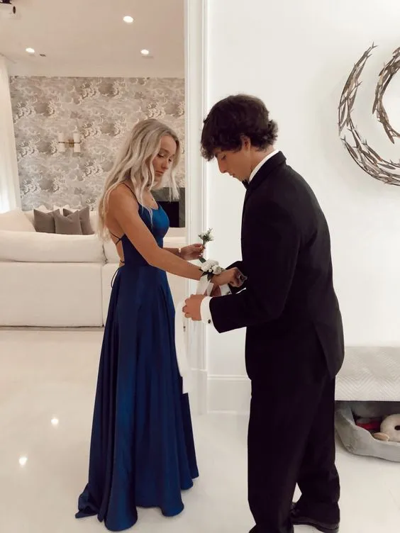 Diynav Navy Blue Senior Prom Dress Classic Evening Dress HZ1017