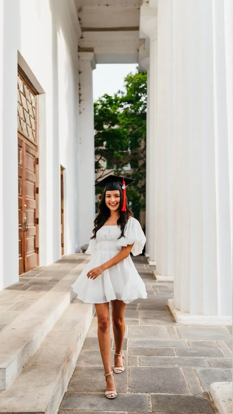 Diynav A-line Short Graduation Dress,White Homecoming Dress HZ1017