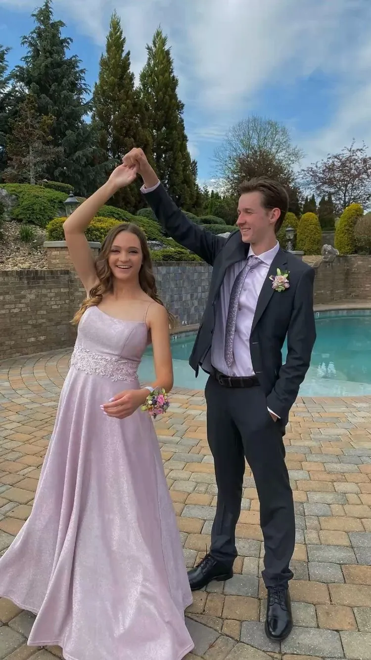 Diynav Glitter Evening Dress Graduation Dress Sleeveless Formal Gown HZ1017