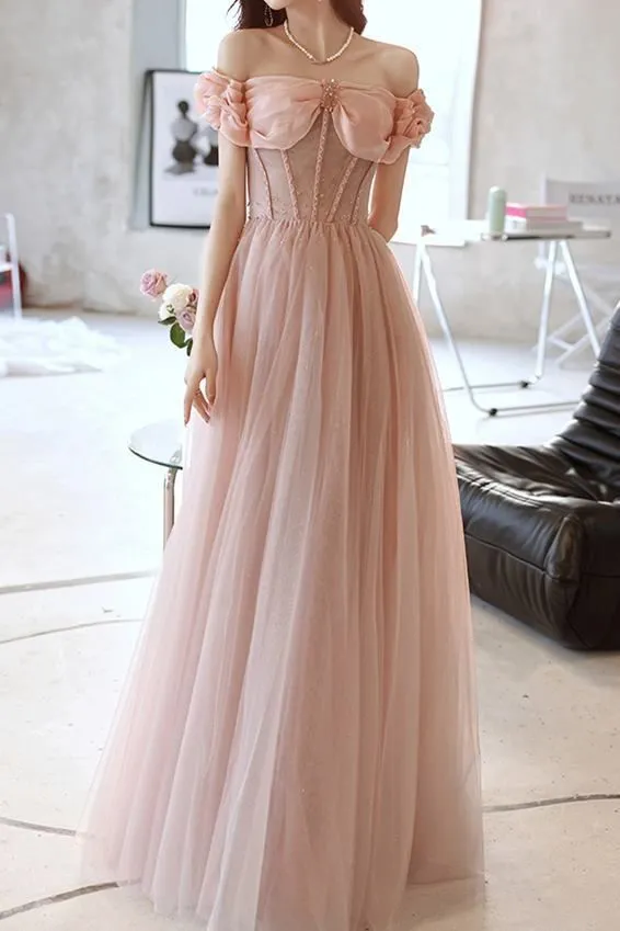 Diynav Tulle Beaded Princess Prom Dress Off The Shoulder Ball Gown Evening Dress HZ1017 - Image 4