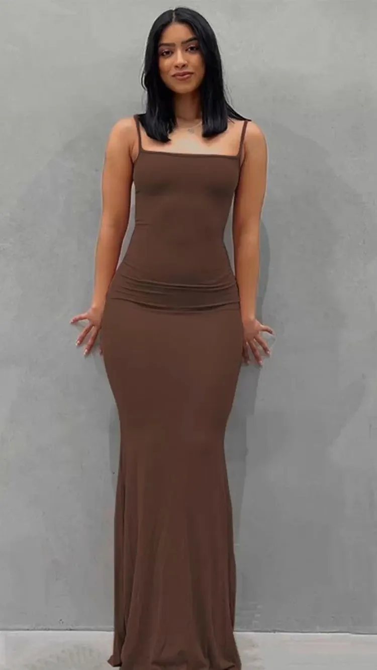 Diynav Spaghetti Straps Long Prom Dress Sexy Evening Gown HZ1017