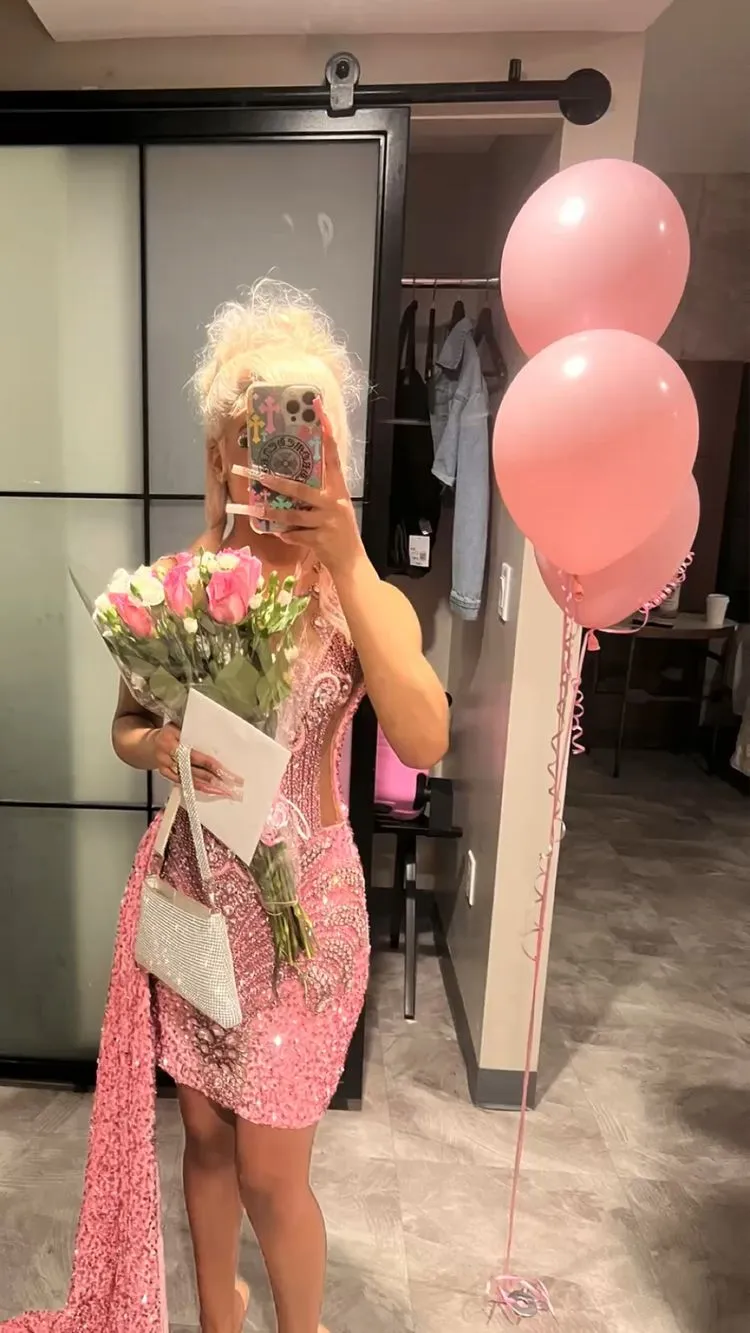 Diynav Birthday Outfit Dress,Sexy Pink Homecoming Dress HZ1017