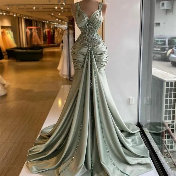 Diynav prom dress, sweetheart prom dresses, pleats prom dresses, crystal prom dresses, beaded evening dresses, new arrival prom dresses HZ1017 - Image 2