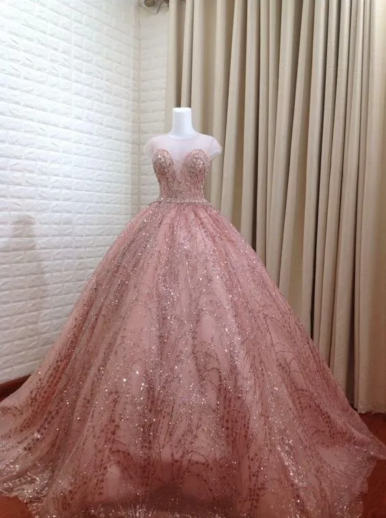 Diynav Pink Princess Dress Sweet 16 Dress,Pink Ball Gown HZ1017