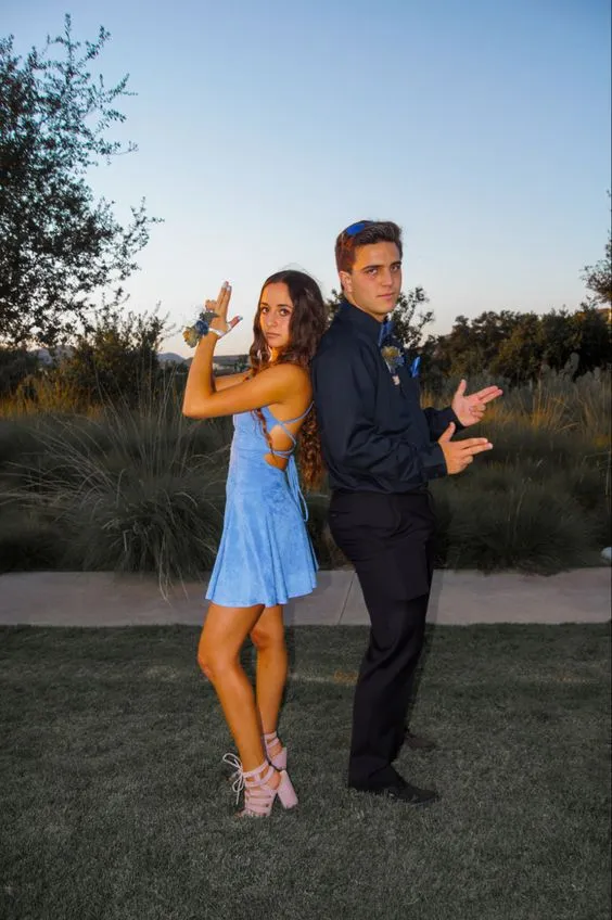 Diynav A-line Blue Short Homecoming Dress,Party Dress HZ1017