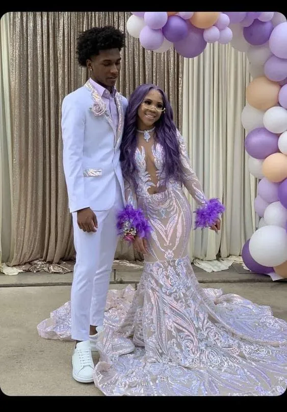 Diynav Mermaid Prom Dress With Train,Charming Evening Dress HZ1017