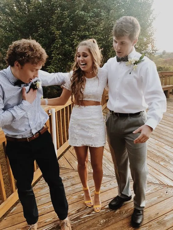 Diynav Piece White Lace Homecoming Dress,Charming White Party Dress HZ1017