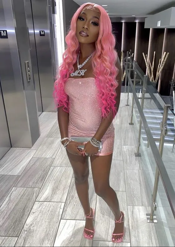 Diynav Strapless Bodycon Dress,Shiny Pink Homecoming Dress,21th Birthday Outfit Dress HZ1017