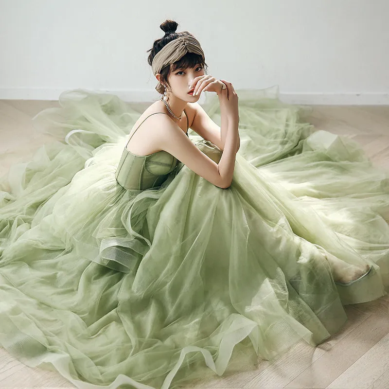 Diynav sage green ball gown spring formal prom dress HZ1017