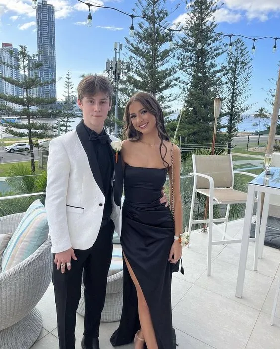 Diynav Black Strapless Prom Dress Charming Evening Dress Black Formal Gown HZ1017