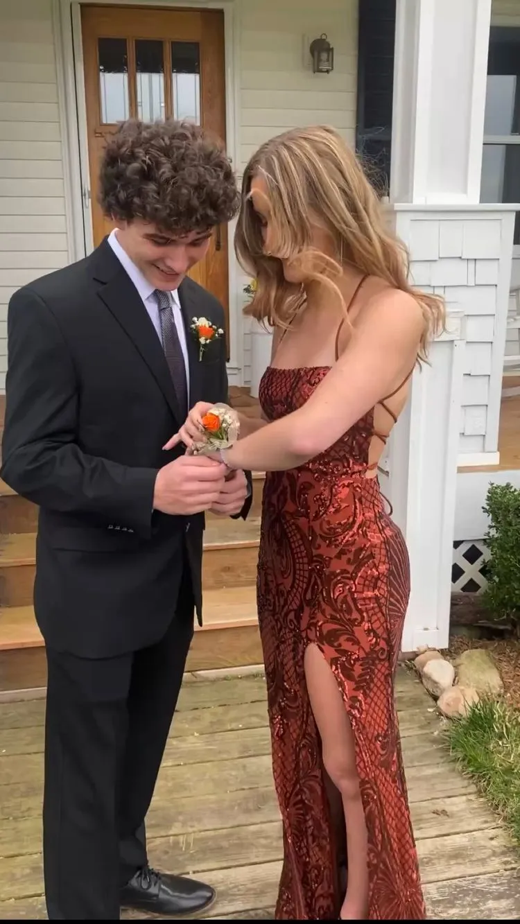 Diynav Mermaid Sequins Long Prom Dress,Charming Evening Dress HZ1017