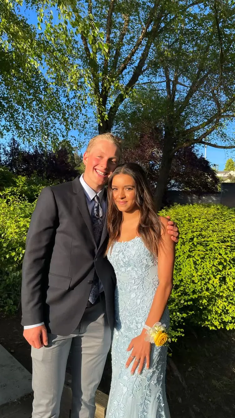 Diynav Long Baby Blue Lace Prom Dresses Spaghetti Straps Evening Dress HZ1017 - Image 4