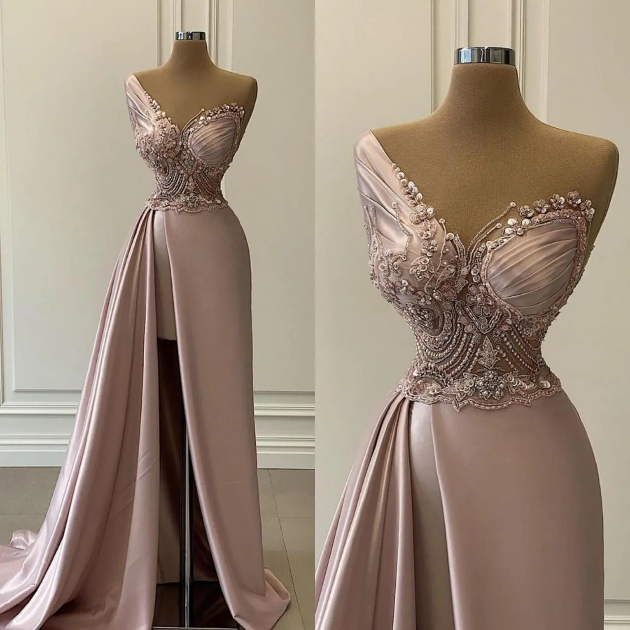 Diynav One Shoulder Long Evening Dress Charming Prom Dress HZ1017
