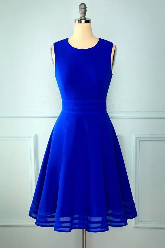 Diynav Royal Blue Short Homecoming Dress 8th Graduation Dress HZ1017