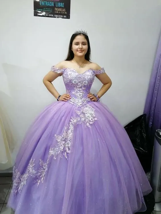 Diynav the shoulder lilac ball gown sweet 16 dress HZ1017