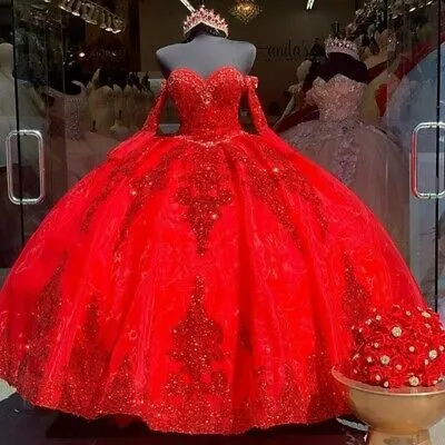 Diynav Organza Sweet 16 Quinceanera Dresses Sequins Applique Beaded Sweetheart Ball Gown HZ1017