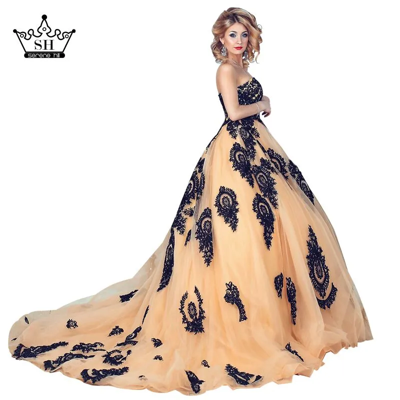 Diynav Train Embroidery Wedding Dress Bridal Gown Custom Size Robe Real HZ1017