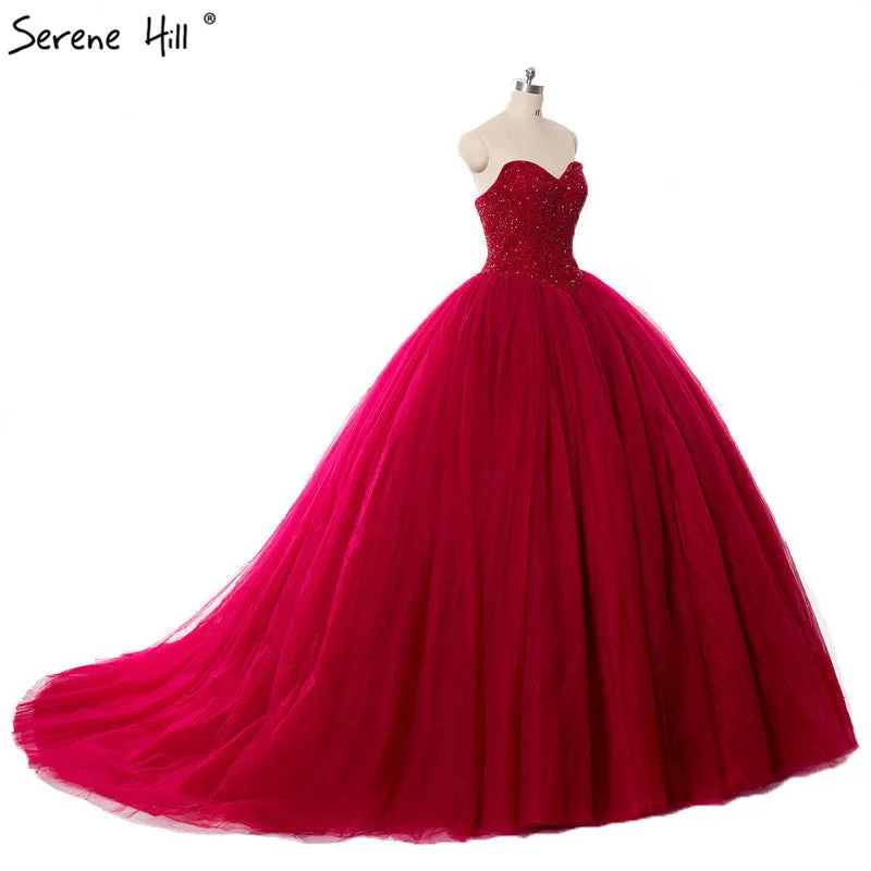 Diynav Sale no return no refund Sale Burgundy Crystals ball gown Wedding Dress Bridal Dress Wedding Gown HZ1017